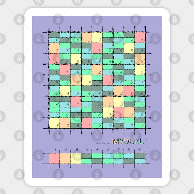 Mydoku_003_H001_001_F: Sudoku, Sudoku coloring, logic, logic puzzle, holiday puzzle, fun, away from screen Magnet by Mydoku